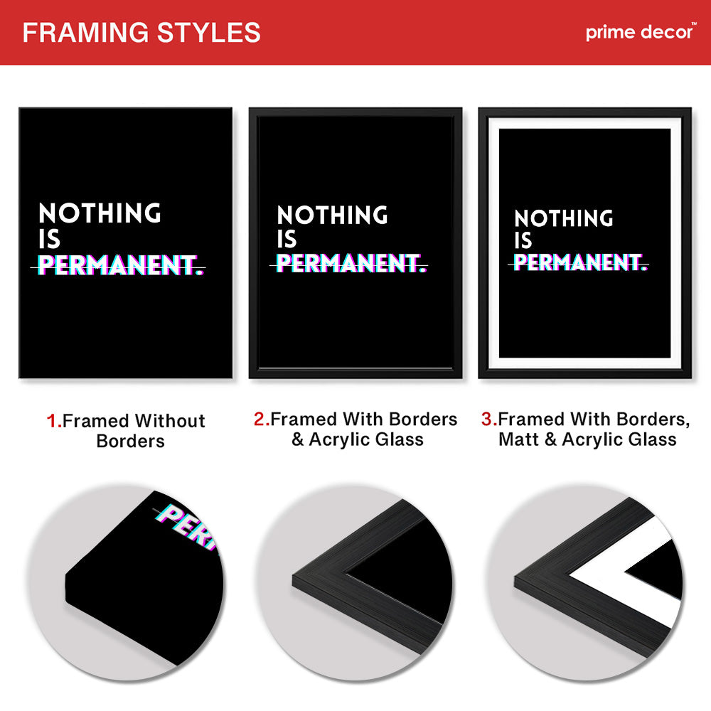Nothing Is Permanent Motivational Art | Abstract Motivation Artwork #00119 - Prime Décor