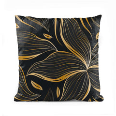 Black & Gold Foil | Floral Cushion #011 - Prime Décor