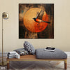 Abstract Artwork Of A Flying Bird With Red Moon (Single Panel) Nature Square Wall Art