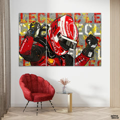 Charles Leclerc Formula 1 Racing (3 Panel) Celebrities Wall Art - Prime Décor