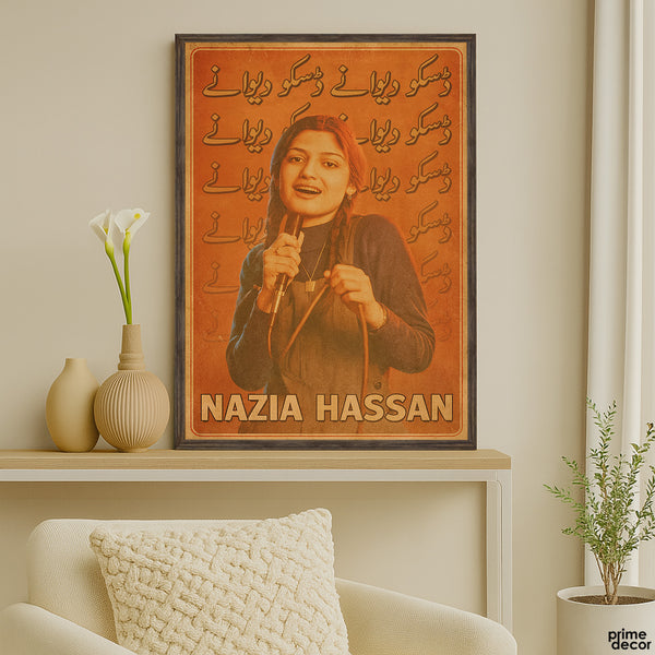 Disco Diwane - Nazia Hassan Urdu Typography | Musical Wall Art