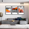 Tangerine Cityscape (3 Panel) Architecture Wall Art