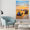 Beautiful Abstract Artwork Of Camels In The Desert (Single Panel) Wall Art