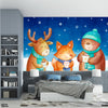Fox & Deer With Ice Man In The Snow | Kids Wallpaper Mural