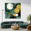 Timber Green & Butterscotch Circles (Single Panel) Abstract Wall Art