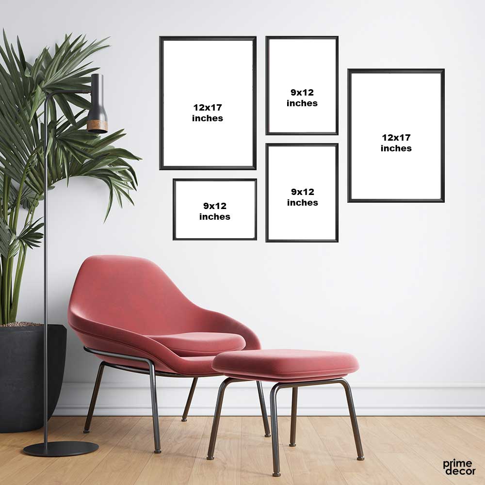 Floral Line Art Collection (5 Panel) Wall Art - Prime Décor
