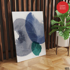 Black Blue & Green Abstract Design Over White Background | Abstract Office Artwork #00122 - Prime Décor