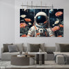 Astronaut In Space With Flowers (3 Panel) Space Wall Art