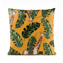 Tropical Leaf & African Giraffe | Nursery Cushion #128 - Prime Décor