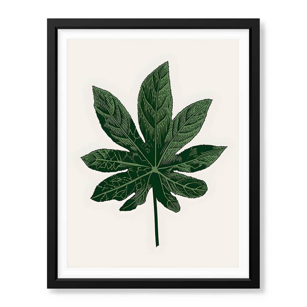 Beautiful Tropical Leave Over Beige Background | Abstract Floral Artwork #00128 - Prime Décor