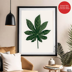 Beautiful Tropical Leave Over Beige Background | Abstract Floral Artwork #00128 - Prime Décor