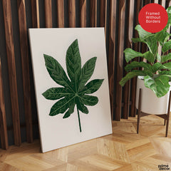 Beautiful Tropical Leave Over Beige Background | Abstract Floral Artwork #00128 - Prime Décor