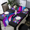Violet Blue & Vivid Pink Abstract Acrylic Fluid Style | Table Runner and Placemat Set