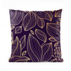 Deep Purple & Gold Leaves | Floral Cushion #012