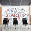 Startup Mix Typography With Icons  | Office Wallpaper Mural