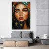 Beautiful Women Face Artwork With Black Cat | Fashion Poster Wall Art