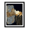 Dark Blue Grey & Gold Metallic Design | Abstract Office Artwork #0012