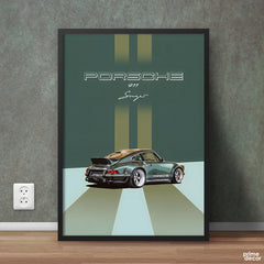 Porsche 911 Signature Wall Art | Cars Poster Wall Art