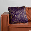 Deep Purple & Gold Leaves | Floral Cushion #012