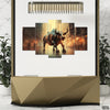 Gold Stock Market Bull Run (5 Panel) Office Wall Art