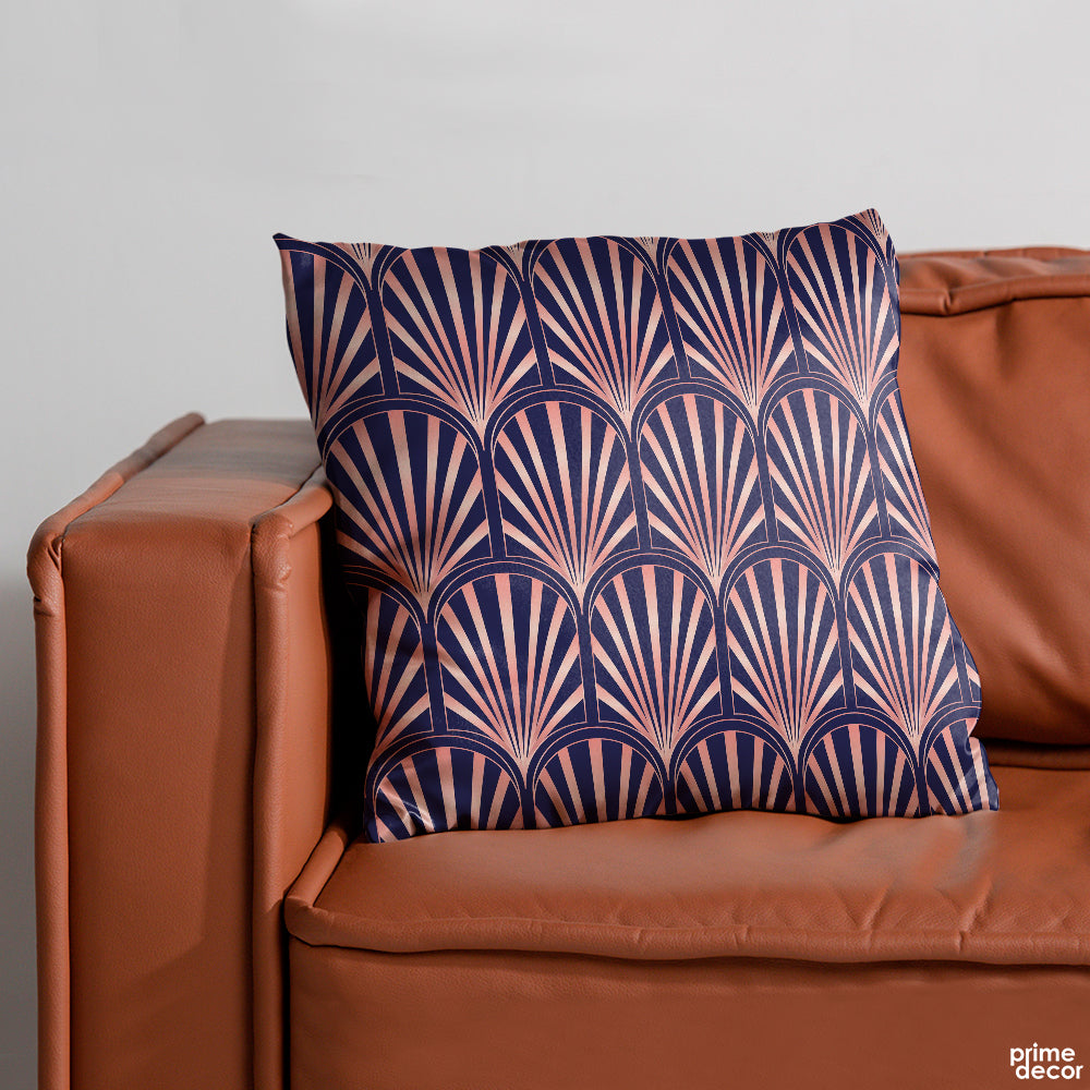 Rose Copper Blue Pattern | Abstract Cushion #131 - Prime Décor