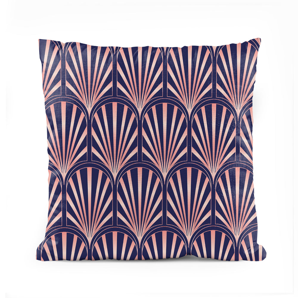 Rose Copper Blue Pattern | Abstract Cushion #131 - Prime Décor