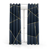 Blue & Golden Foil Geometric | Abstract Curtains #132