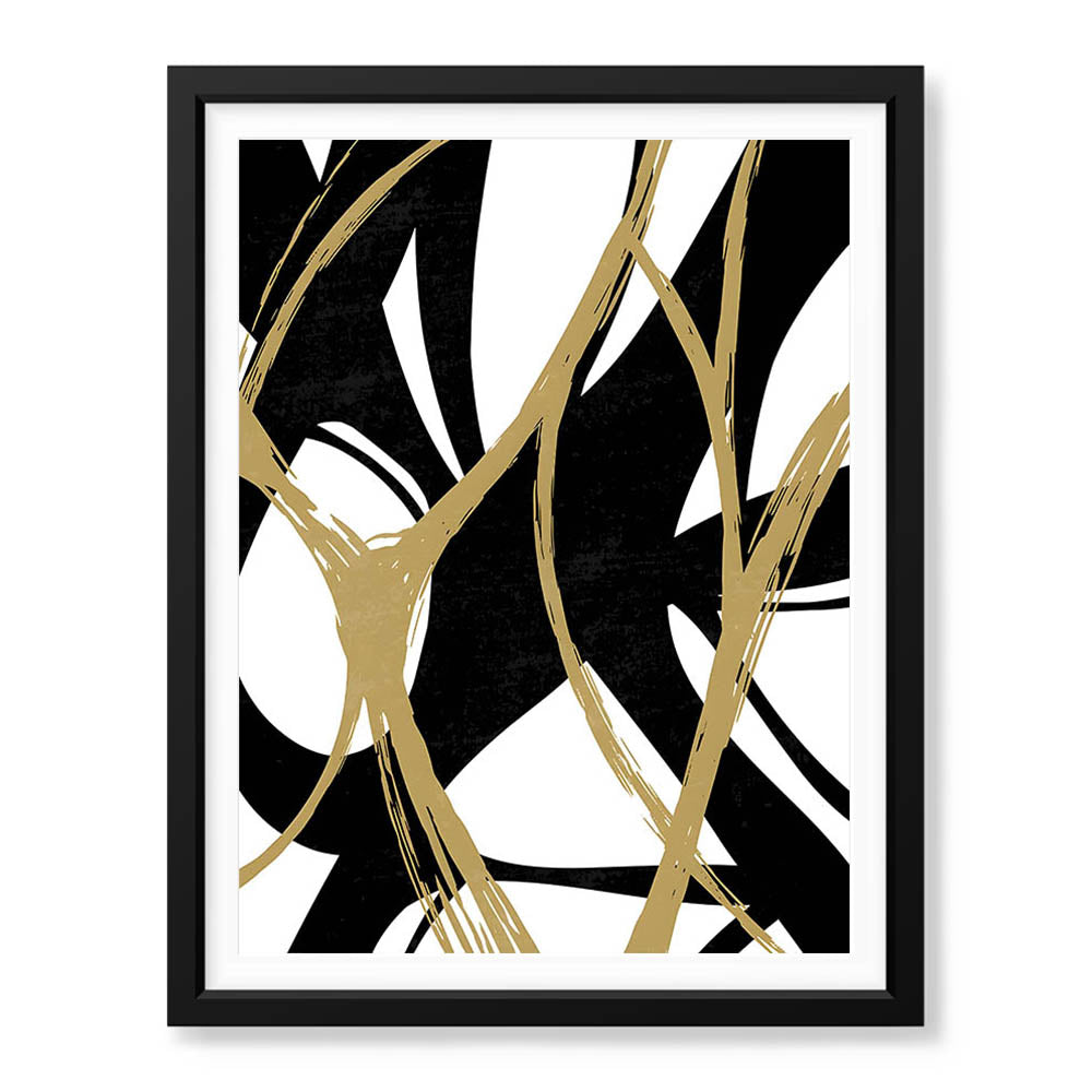 Black & Brown Abstract Design Over White Background | Abstract Office Artwork #00133 - Prime Décor