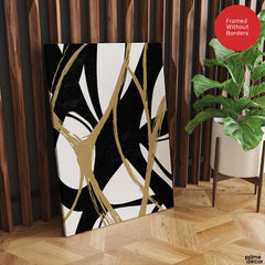 Black & Brown Abstract Design Over White Background | Abstract Office Artwork #00133 - Prime Décor