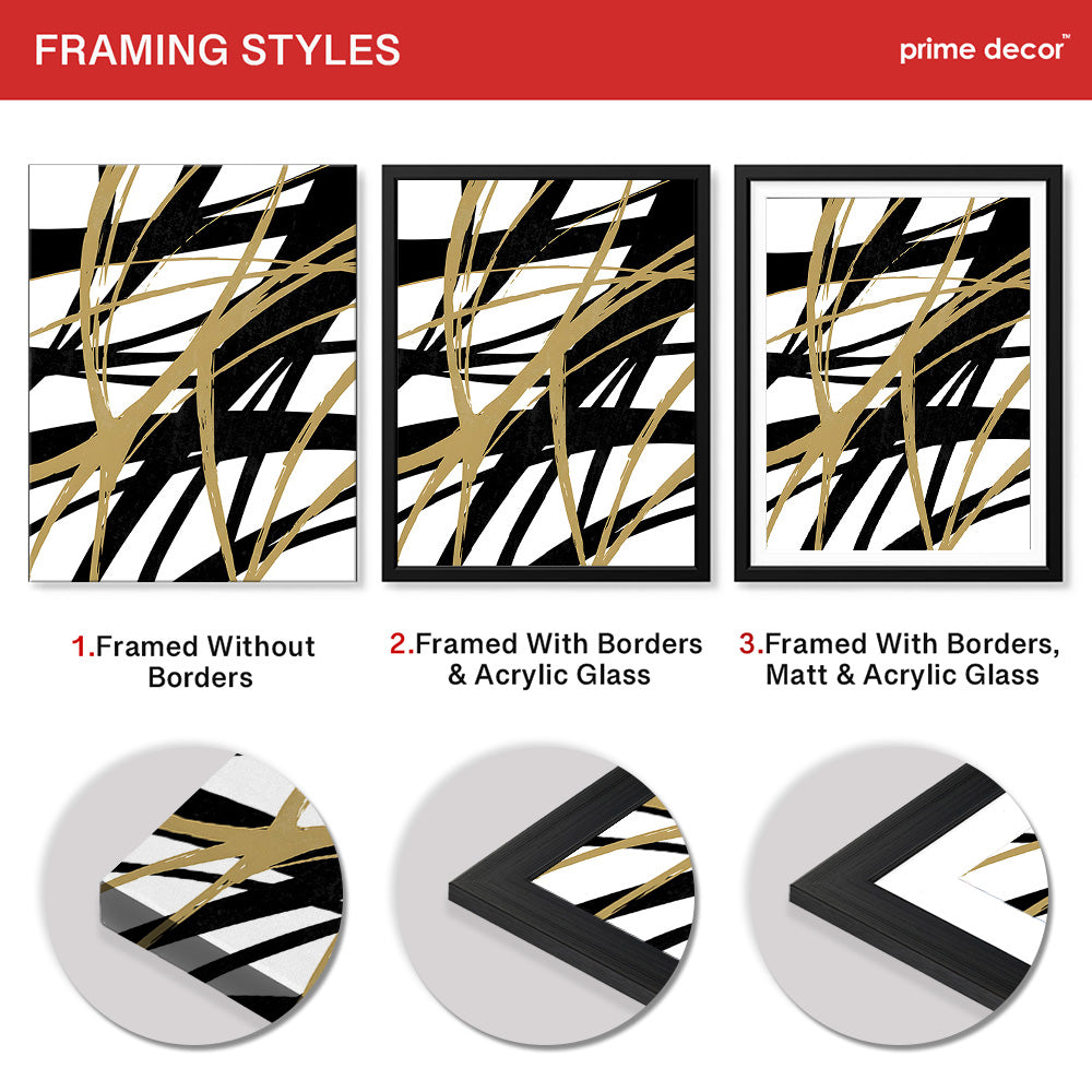 Black & Brown Abstract Design Over White Background | Abstract Office Artwork #00134 - Prime Décor