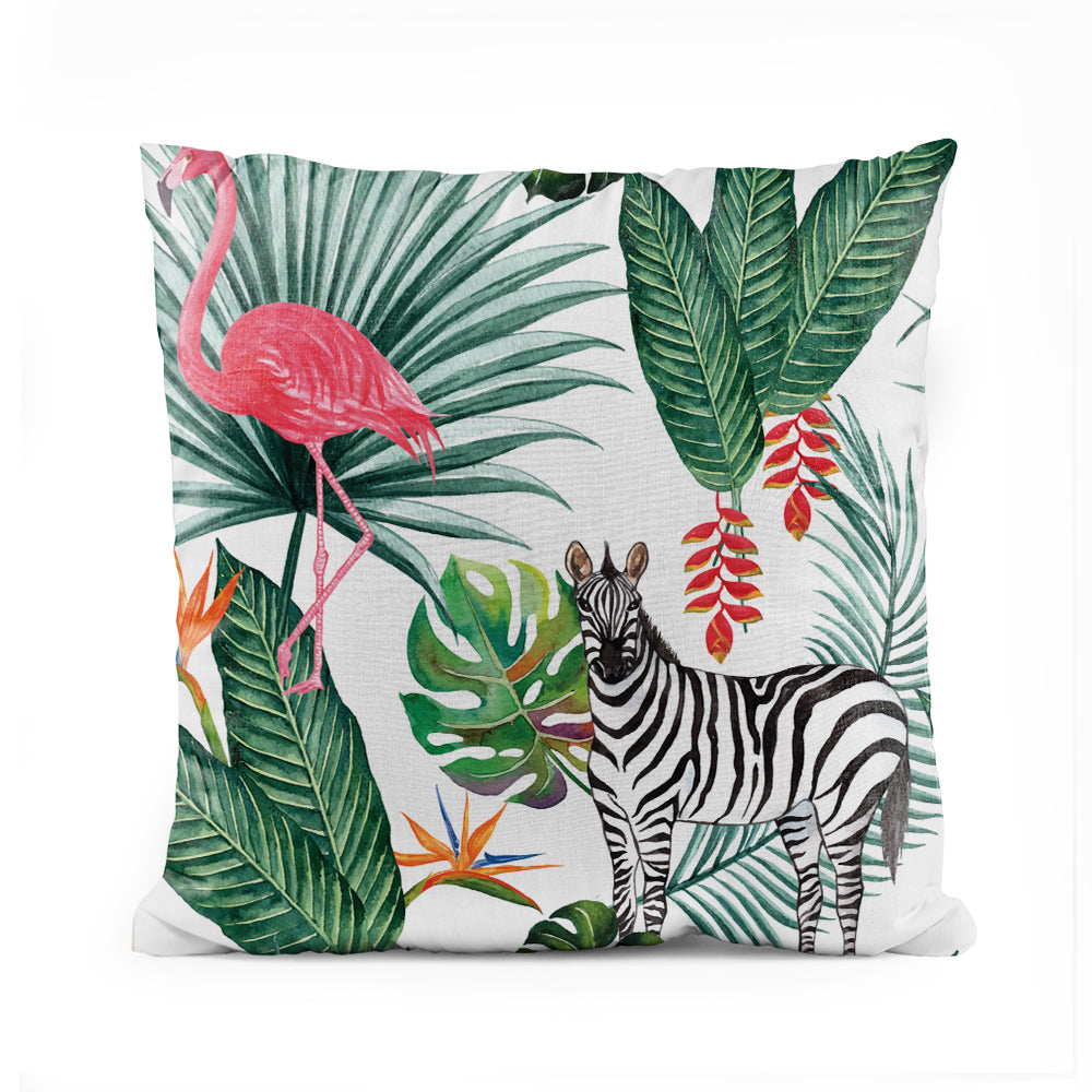 Zebra Flamingo Jungle Print | Nursery Cushion #136 - Prime Décor