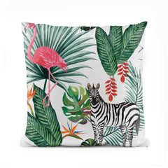 Zebra Flamingo Jungle Print | Nursery Cushion #136 - Prime Décor