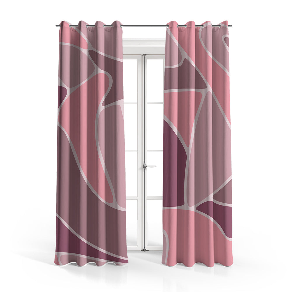 Pink Tone Geometric Pattern | Abstract Curtains #138 - Prime Décor
