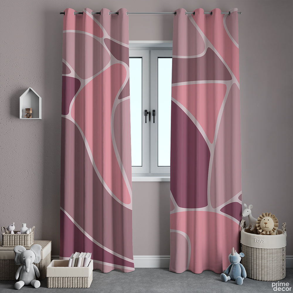 Pink Tone Geometric Pattern | Abstract Curtains #138 - Prime Décor