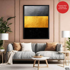 Black Gold & Grey Abstract Design | Abstract Office Artwork #00138 - Prime Décor