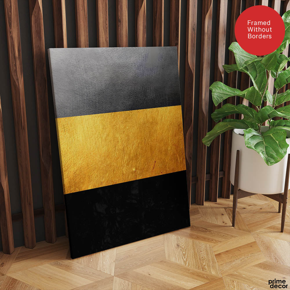 Black Gold & Grey Abstract Design | Abstract Office Artwork #00138 - Prime Décor