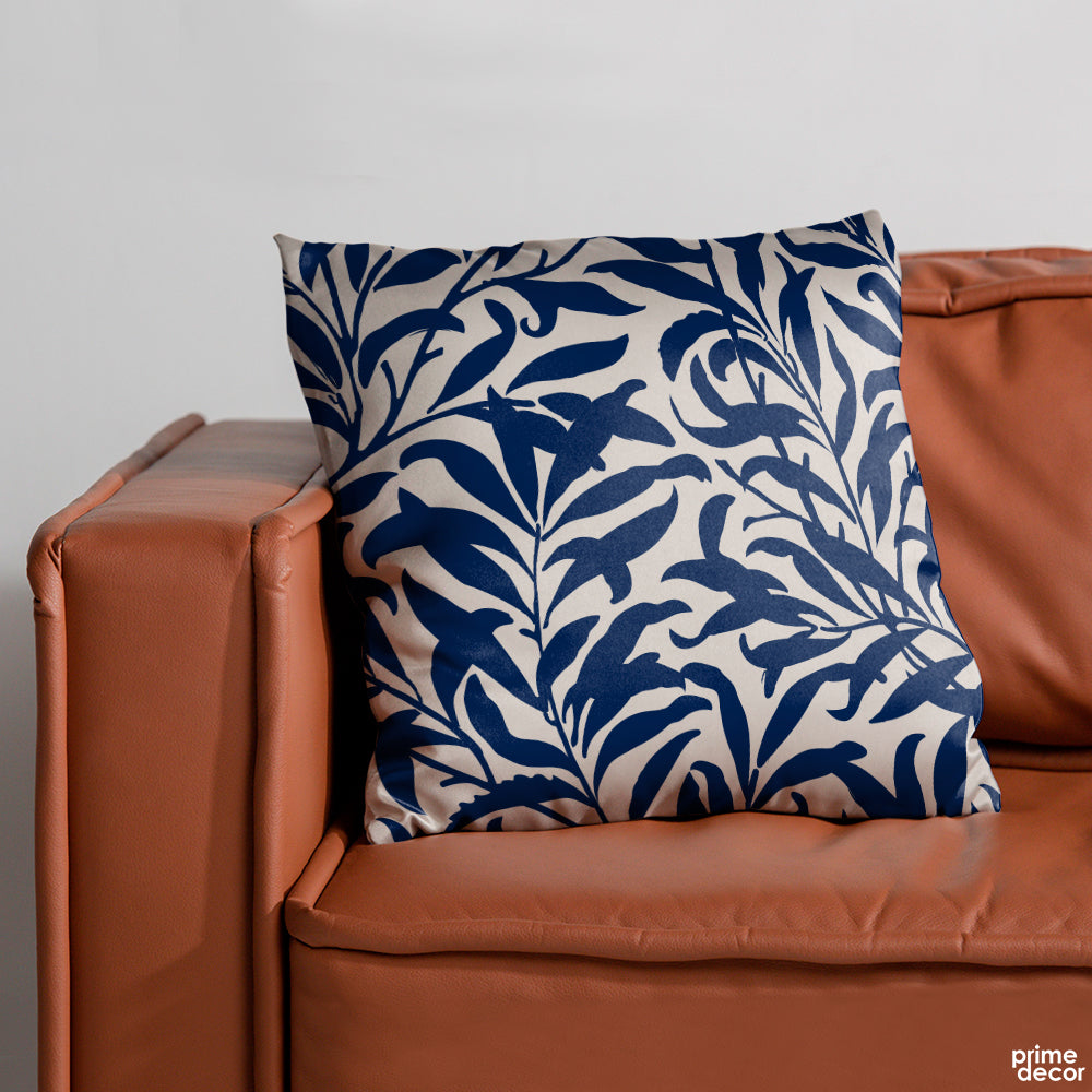 Indigo & White Seamless Pattern | Floral Cushion #139 - Prime Décor