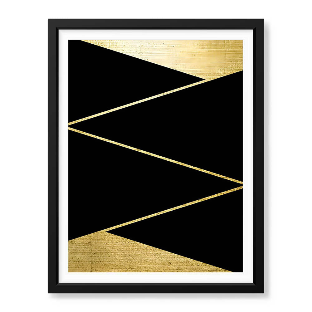 Black & Gold Abstract Design | Abstract Office Artwork #00139 - Prime Décor