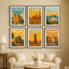 Major Pakistani Cities Illustration Set #01 (6 Panel) Travel Wall Art