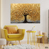 Beautiful Artwork Of A Golden Tree With Beans (Single Panel) Abstract Wall Art