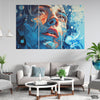 Beautiful Woman Face With Water Splashes (3 Panel) Fashion Wall Art - Prime Décor