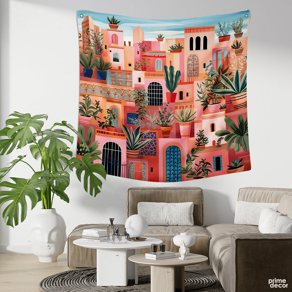 Abstract Beautiful Cultural Houses | Nature Tapestry - Prime Décor