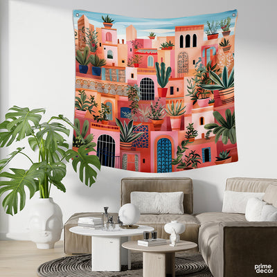 Abstract Beautiful Cultural Houses | Nature Tapestry - Prime Décor