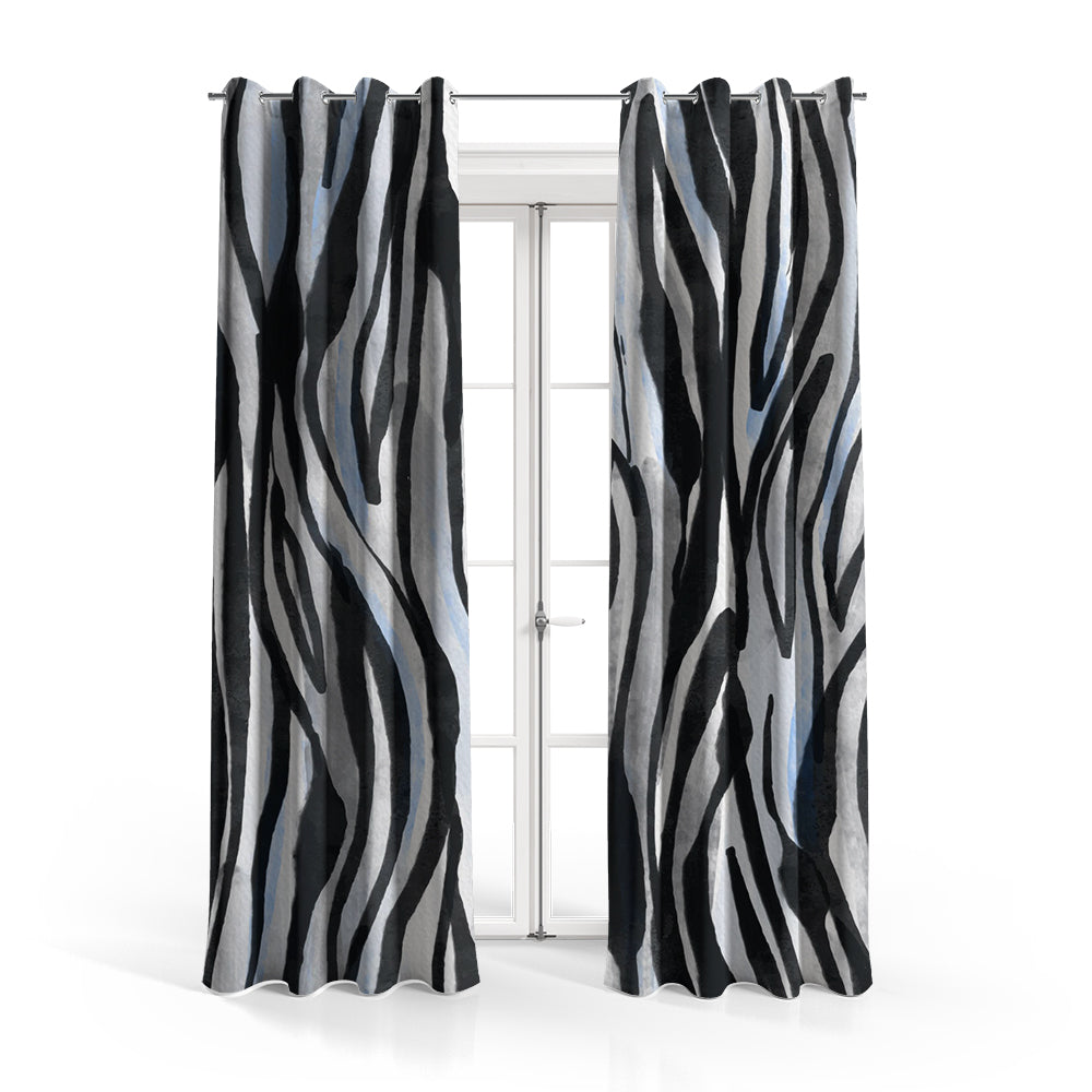 Painted Zebra Pattern | Abstract Curtains #140 - Prime Décor