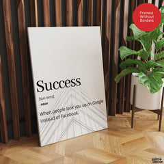 Success Motivational Quote Over White Background | Abstract Motivational Artwork #00140 - Prime Décor