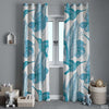 Aqua Blue Botanical Bird Pattern | Floral Curtains #144