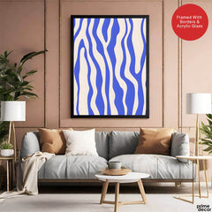 Tealish Blue Abstract Design Over Beige Background | Abstract Office Artwork #00144 - Prime Décor