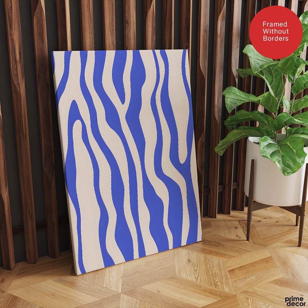 Tealish Blue Abstract Design Over Beige Background | Abstract Office Artwork #00144 - Prime Décor