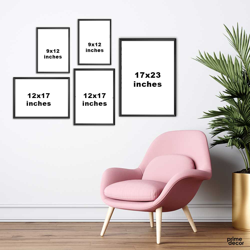 Let's Stay Home Botanical leaves (5 Panel) Motivational Wall Art - Prime Décor