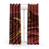 Burgundy & Gold Fluid Marble | Abstract Curtains #148